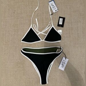 COPY - NWT green/black reversible bikini